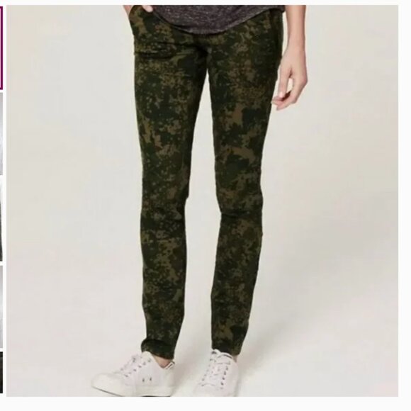 LOFT Pants - Ann Taylor LOFT Marissa Slim Green Camo Pants Size 6